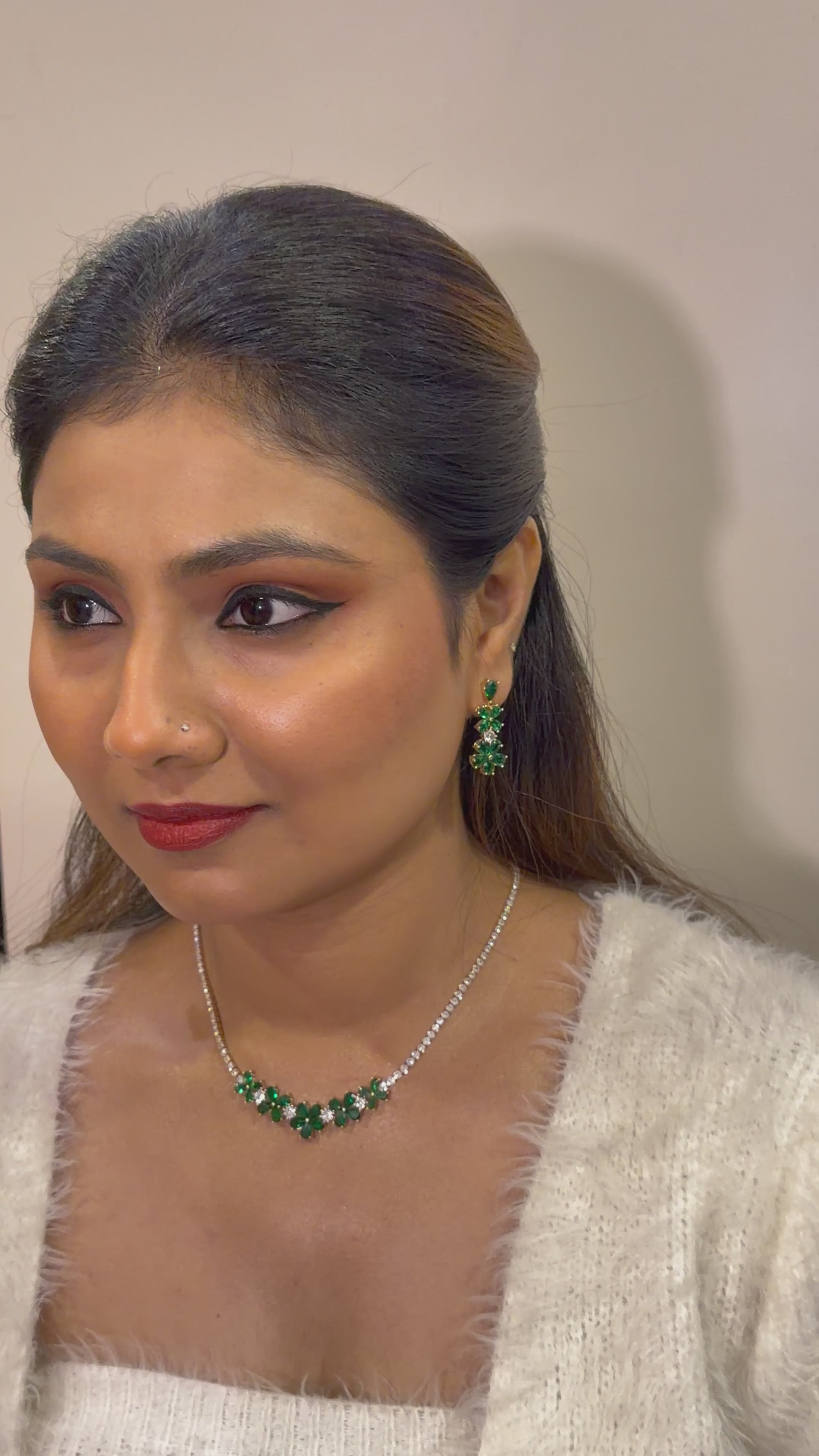 Emerald Blossom Necklace Set